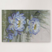 エリスローワンブルークラウドウォーターリリーヴィンテージ花 ジグソーパズル (横)