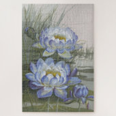 エリスローワンブルークラウドウォーターリリーヴィンテージ花 ジグソーパズル (縦)