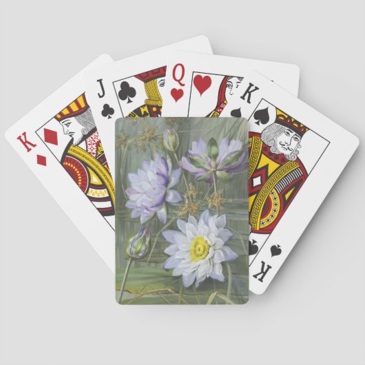 エリスローワンブルーホワイトウォーターリリーヴィンテージ花 トランプ (裏面)