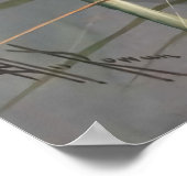 エリスローワンホワイトウォーターリリーヴィンテージ花 ポスター (角)