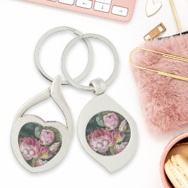 エリスローワン聖蓮水百合ヴィンテージ花 キーホルダー