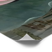 エリスローワン聖蓮水百合ヴィンテージ花 ポスター (角)