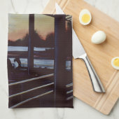 エリス島の自由の生誕地の夕暮れ キッチンタオル (四つ折り)