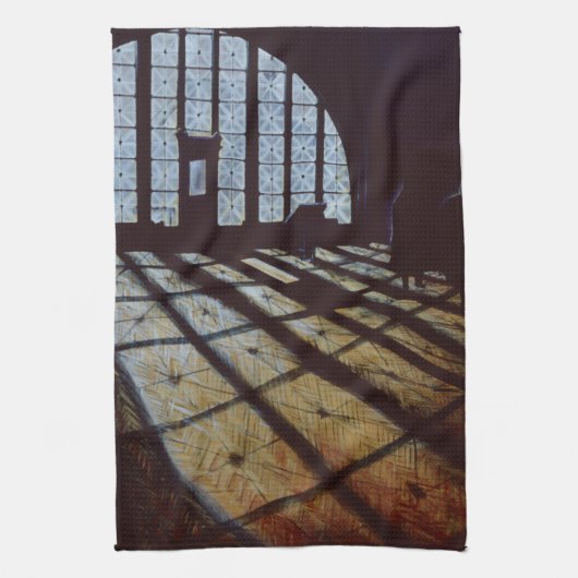 エリス島の自由ホール キッチンタオル (縦)