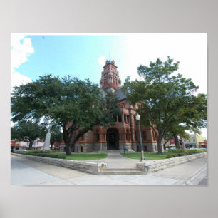エリス郡の裁判所、Waxahachie、テキサス州 ポスター