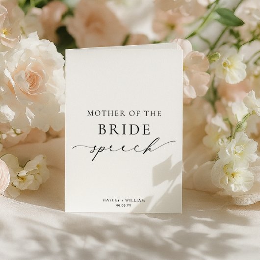 エリズミアの花嫁の母の結婚式スピーチ カード