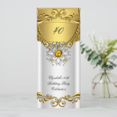 エリッエレガントトホワイトジュエル金ゴールド誕生日パーティー 招待状 (スタンド正面)