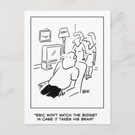 エリックはテレビで予算を見ない ポストカード (正面)