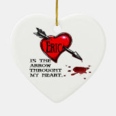 エリックは私のハートによって矢です セラミックオーナメント (裏面)