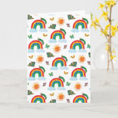 エリック・カレ | キャタピラからレインボーバタフライ カード (黄色い花)