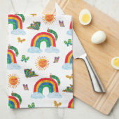 エリック・カレ | キャタピラからレインボーバタフライ キッチンタオル (四つ折り)