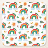 エリック・カレ | キャタピラからレインボーバタフライ スクエアペーパーコースター (正面)