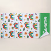 エリック・カレ | キャタピラからレインボーバタフライ ビーチタオル (正面)