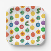エリック・カレ |キャタピラークリスマスパターン ペーパープレート (正面)