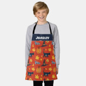 エリック・カレ |キャタピラーハロウィーンパターン エプロン (着用した状態)