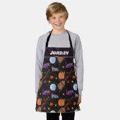 エリック・カレ |キャタピラーブラックハロウィーンパターン エプロン (着用した状態)