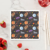 エリック・カレ |キャタピラーブラックハロウィーンパターン スタンダードランチョンナプキン (インサイチュ)