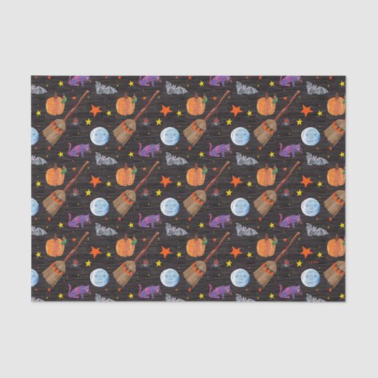 エリック・カレ |キャタピラーブラックハロウィーンパターン 薄葉紙 (正面)