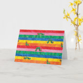 エリック・カレ |キャタピラーレインボーストライプパターン カード (黄色い花)