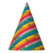 エリック・カレ |キャタピラーレインボーストライプパターン パーティーハット (左)