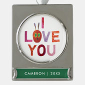 エリック・カレ |キャタピラー愛する シルバープレートバナーオーナメント (正面)