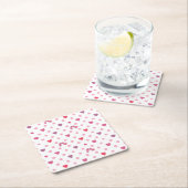 エリック・カレ |バレンタインハート水玉模様パターン スクエアペーパーコースター (インサイチュ)