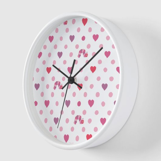 エリック・カレ |バレンタインハート水玉模様パターン 壁時計 (傾斜)