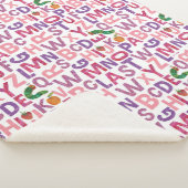 エリック・カレ |ピンクと紫のアルファベットパターン シェルパブランケット (3/4)