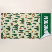 エリック・カレ |フォレストのおもしろいパターンの準備完了 ビーチタオル (正面)