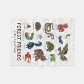 エリック・カレ | フォレスト・フレンズが一緒に幸せ フリースブランケット (正面(横))