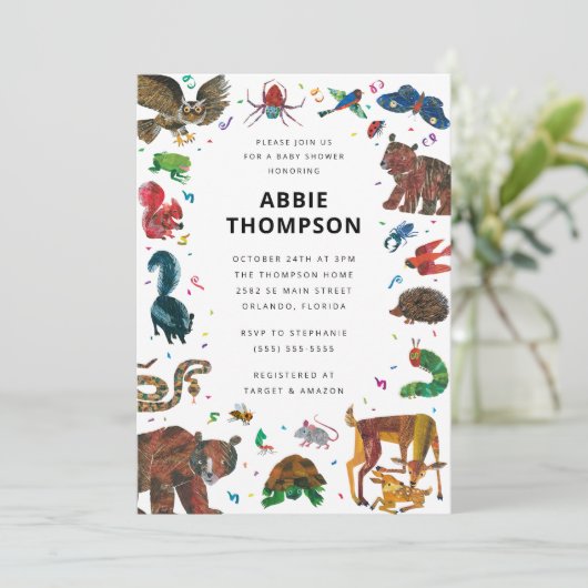 エリック・カレ | ブラウンベアーフォレストの友人ベビーシャワー 招待状 (スタンド正面)