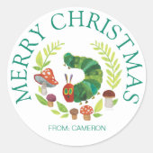 エリック・カレ | メリークリスマスオーバルステッカー ラウンドシール (正面)