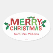 エリック・カレ | メリークリスマス 楕円形シール (正面)
