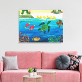 エリック・カレ |池カラフルのシーン キャンバスプリント (インサイチュ (リビング))