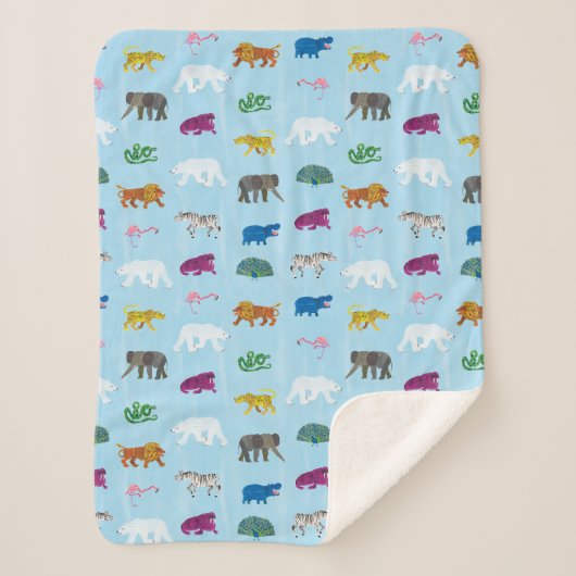 エリック・カレ | Polar Bear - Winter Friends シェルパブランケット (正面)