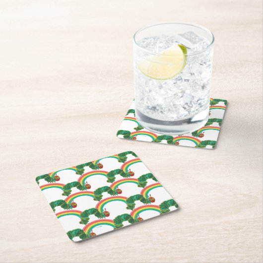 エリック・カレ | The Very Hunged Caterpillar Pattern スクエアペーパーコースター (インサイチュ)