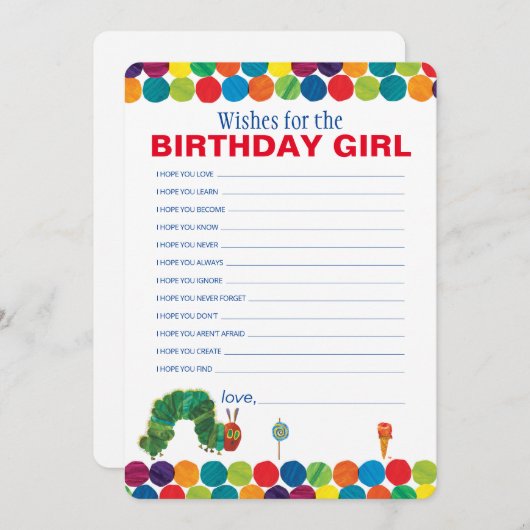 エリック・カールの大好きな幼虫の誕生日メッセージ ノートカード (正面/裏面)