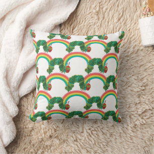 エリック・カールの『とてもお腹の空いた毛虫』パターン クッション
