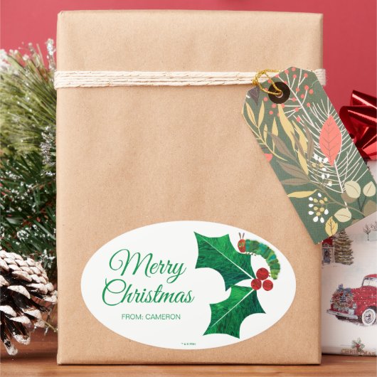 エリック・カーレ・クリスマス・キャタピラ 楕円形シール (クリスマス)