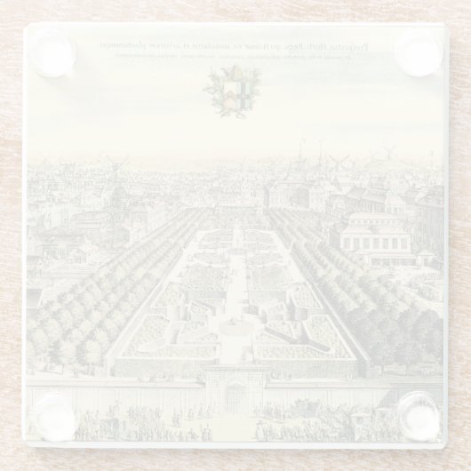 エリック・ダールフォーマルバーグによる庭園の空中眺め ガラスコースター (裏面)