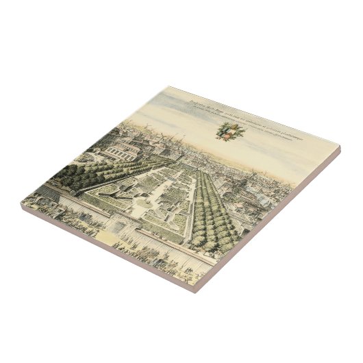 エリック・ダールフォーマルバーグによる庭園の空中眺め タイル (側面)