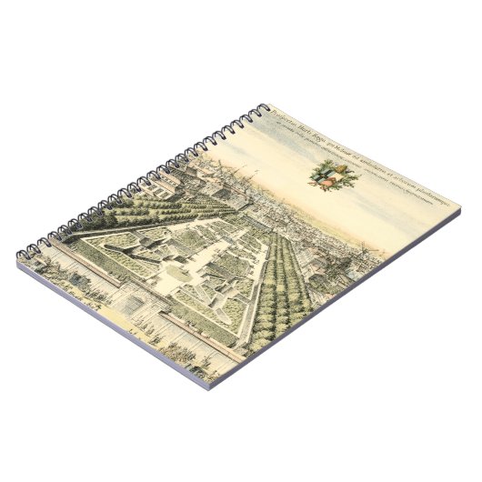 エリック・ダールフォーマルバーグによる庭園の空中眺め ノートブック (左側)