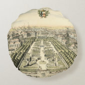 エリック・ダールフォーマルバーグによる庭園の空中眺め ラウンドクッション (裏面)