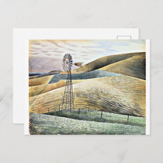 エリック·ラビ絵画リウス·ウィンドミル ポストカード (正面/裏面)