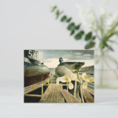 エリック・ラヴリウス・アート、ドリー波止場の潜水艦 ポストカード (スタンド正面)