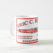 エリックC. Foster Plumbingおよび暖房のコーヒー・マグ コーヒーマグカップ (正面左)