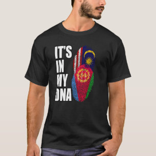 エリトリアとマレーシアミックスDNA伝統国旗 Tシャツ