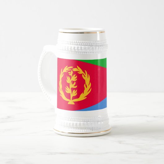 エリトリアの旗 ビールジョッキ (正面左)