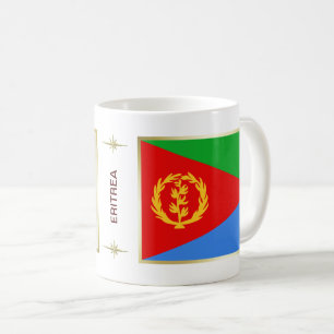 エリトリアの旗 + 地図のマグ コーヒーマグカップ