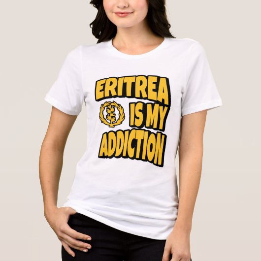 エリトリアは私の中毒ラブエリトリア国旗の地図Inde トライブレンドTシャツ (正面)